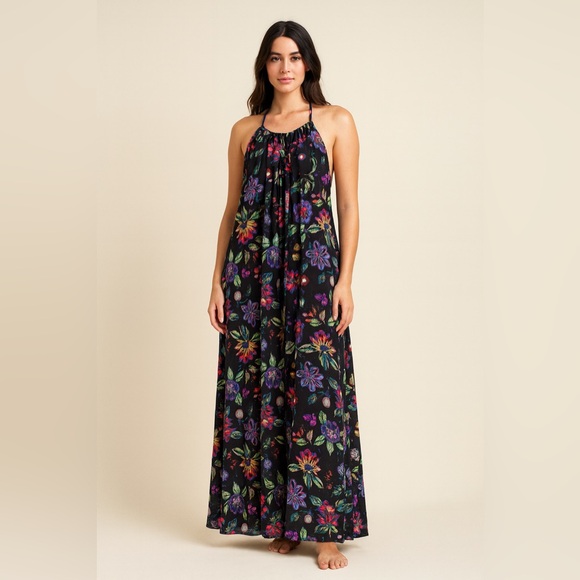 Cost Plus World Market Dresses & Skirts - World Market Elegant Black Floral Maxi Dress Women’s Size Small/Medium
